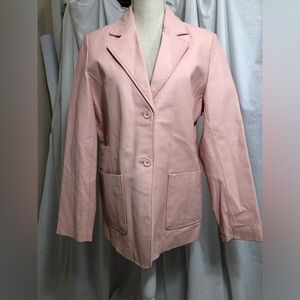 Vintage Baby Pink Leather Jacket